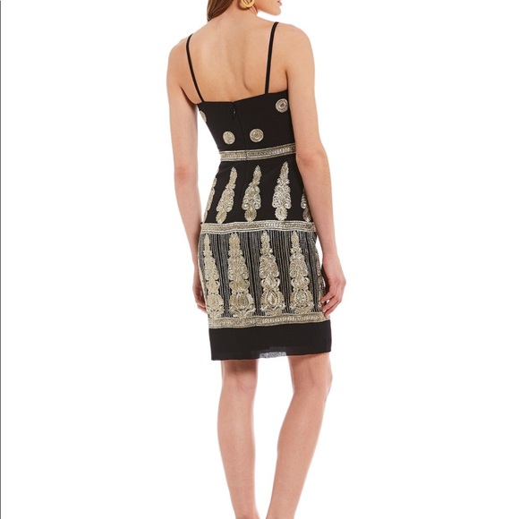 Nicole Miller Luxury Sexy Black and Gold Dress - Picture 2 of 6